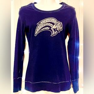 NHL Navy blue Long Sleeve Top with Embellished Logo Buffalo Sabers size  medium